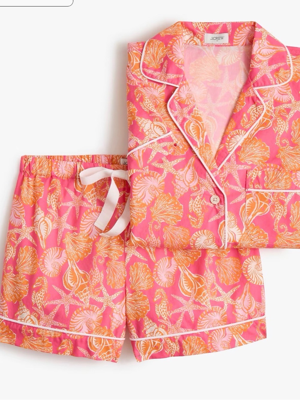 J. Crew Pink Two Piece Short Sleeve Top & Shorts Pajama Set in Regal Rose SZ XXL